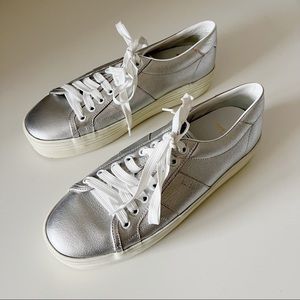 NWT Saint Laurent Silver Ankle Sneakers